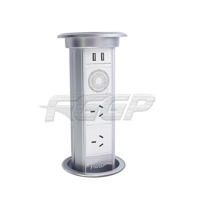 10A 250V Aluminium Alloy Kitchen Pop Up Sockets With USB