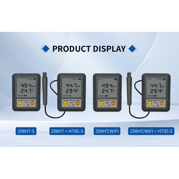 Sampling Interval 0.1mins-24h Pharmaceutical Industry WIFI LCD Display Temperature and Humidity Data Logger
