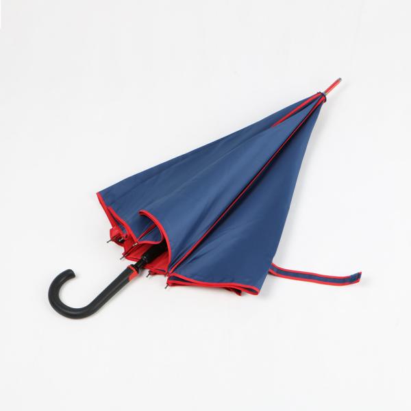 Red And Blue Curved Handle Umbrella With Carrying Bag Navy 190T Pongee