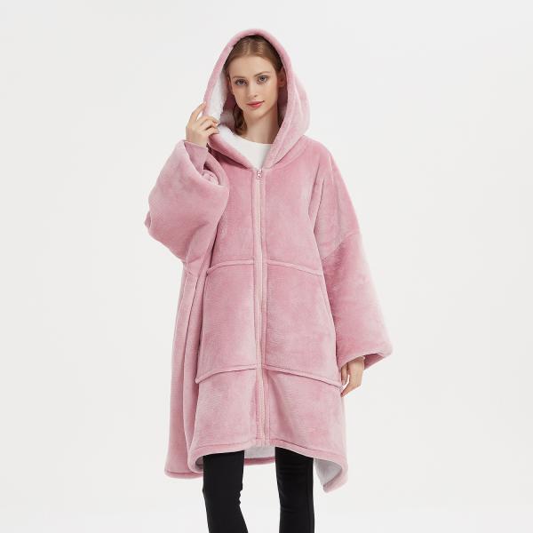 Zipper Closure Womens Hooded Pajamas Oversized Hoodie Pajamas Ultra Comfortable