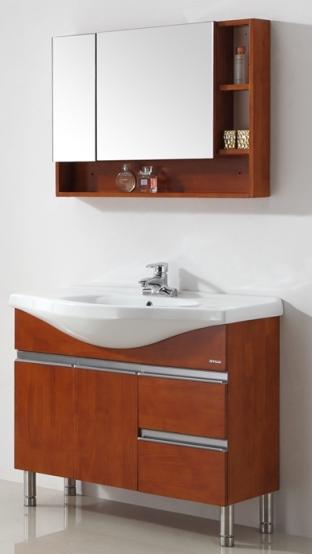 Floor mounted MFC Bathroom Vanity,Wood grain bathroom cabinet,Alum door bathroom cabinet