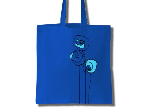 Cotton Tote Women 3 Blue Roses- Cotton Tote Bag Women by loonde GOOD price and best server
