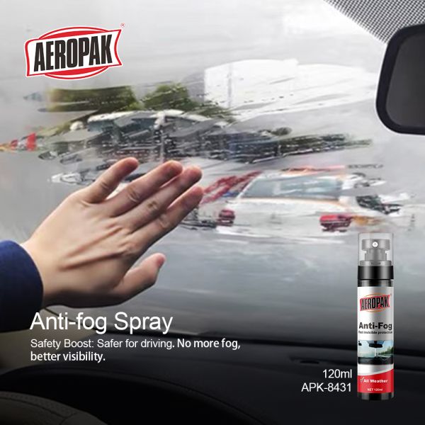Aeropak 120ml Car Windshield & Window Anti-Fog Spray-Long Lasting No Streaks High Transparency