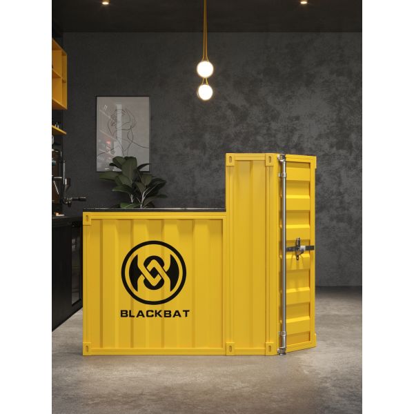 Compact Container Front Desk Iron Gym Reception Desk Commercial