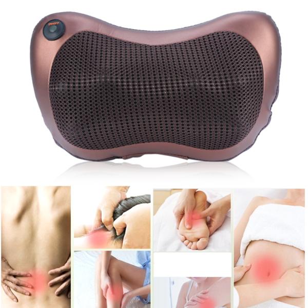 Full Body Heated Back Massager , Head Back Neck Rolling Kneading Massage Pillow