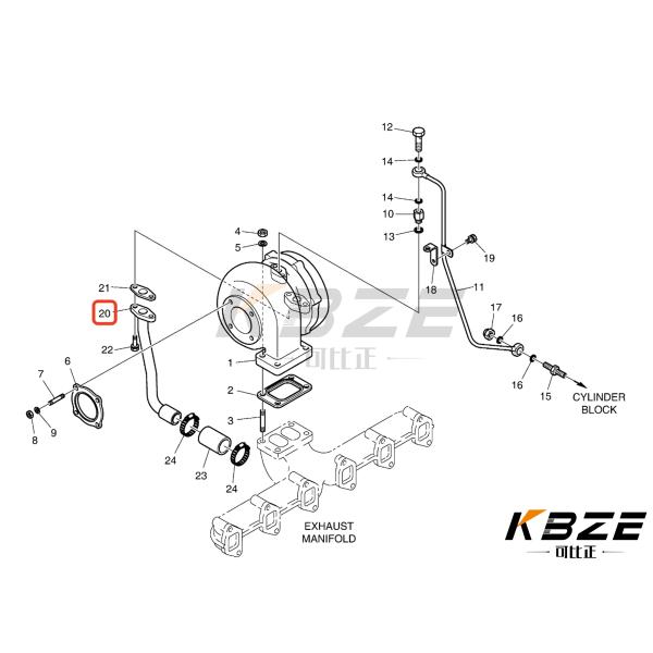 KBZE 65.5701-5343 DAEWOO DOOSAN DB58 ТУРБО ДРЕЙН ПИУП АССИ ВТРЕБНО для DH220-5 DH220-7