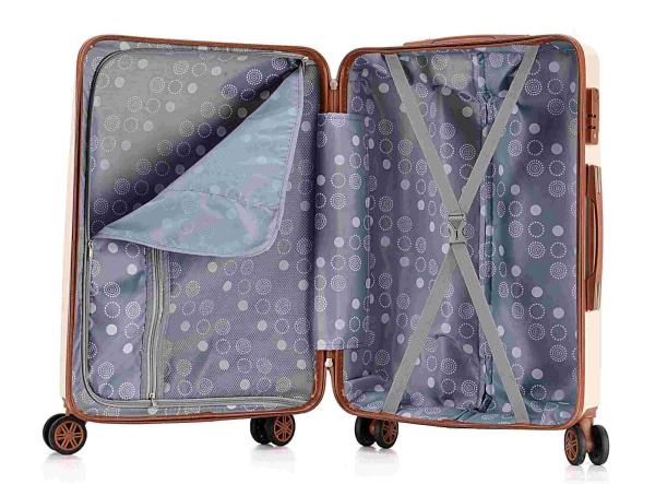 ABS Luggage Set 3 Piece Set With Camouflage PC Printing,   Recessed Plane Wheel Durable  TSA Lock  Aluminium Trolley