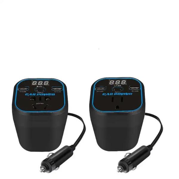 Car Power Inverter Pure Shine Car Inverters Converters 12V 24V To 110V 220V  Power Inverter Dc 12V To Ac 220V For Car Cupholder