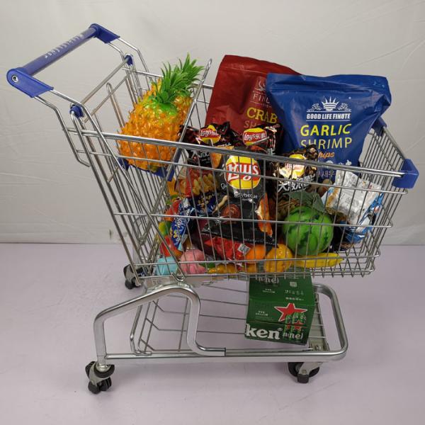 Q195 тележка вагонетки металла супермаркета стали 150L со складным местом детей