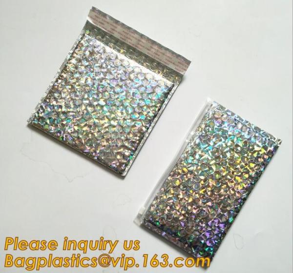 Hot Metallic Colorful Bagease Packaging Zipper Bubble Bag For Cosmetic Packaging,k Bubble Bags are Made of PET/CP