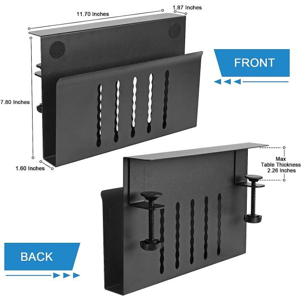 Entreposage sous bureau, organisateur suspendu en acier, plateau de gestion de câbles sans perceuse, porte-ordinateur portable