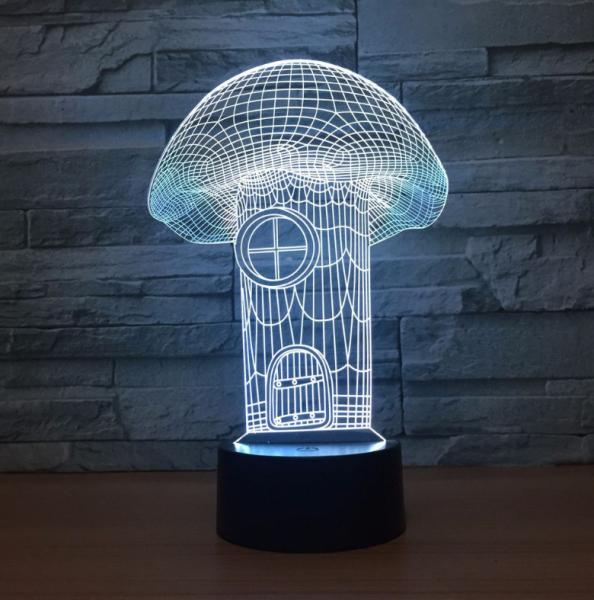 Mushroom 7 Colors Change 3D LED Night Light with Remote Control Ideal For Birthday Gifts And Party Decoration