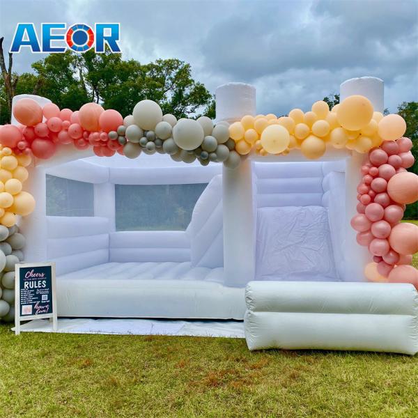 White bounce house commercial balloon bounce house white wedding bouncer jumping inflatable castle