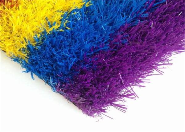 Colorful Synthetic Faux Turf Grass , Artificial Turf Backyard For Kindergarden