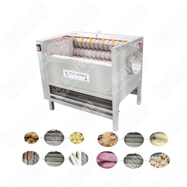 1.1KW Potato Cleaning Machine Brush Ginger Washing Peeling Machine