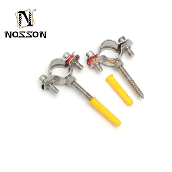 16-300mm Pipes Standard Stainless Steel Pipe Hangers with 2 Screws Ring and Rubber