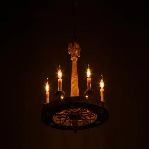 America cottage Farmhouse vintage wheel wooden chandelier woodern lamp(WH-CI-115)