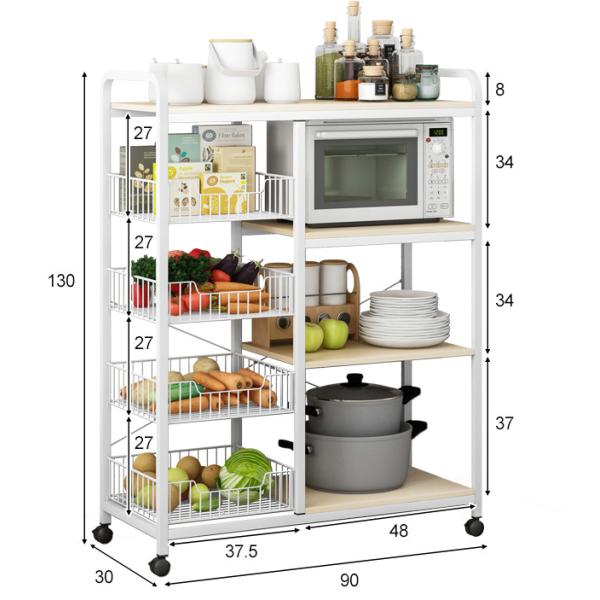 4 Tier Removable Kitchen Storage Rack , Anti Rust Kitchen Plate Rack Shelf