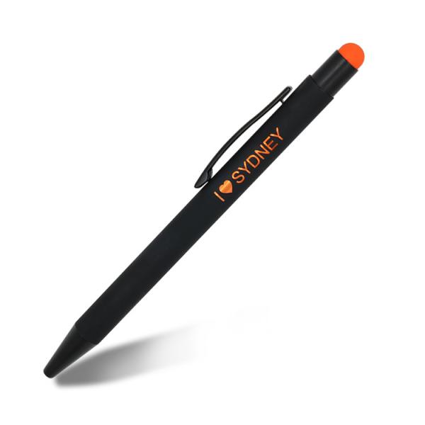 Wholesale Custom Logo Metal Touch Screen Ball Pen Soft Rubber Colorful Stylus Pen