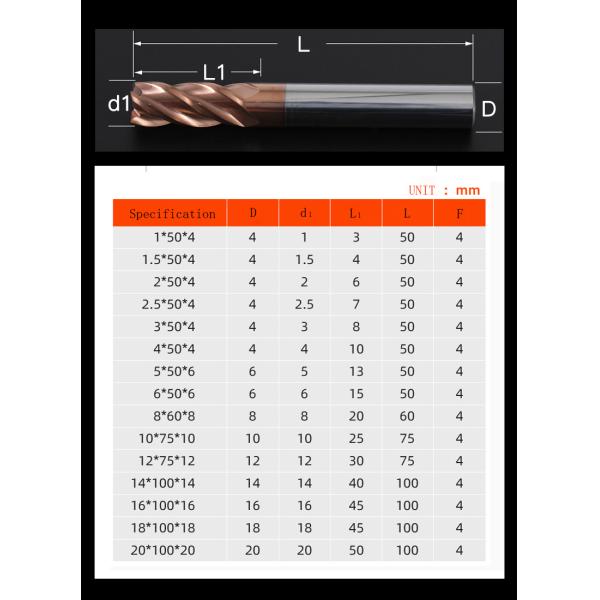 HRC55 Carbide End Mill 6 8 10 12mm 4Flutes Milling Cutter Alloy Coating Tungsténio Ferro Ferramenta de corte CNC Machining