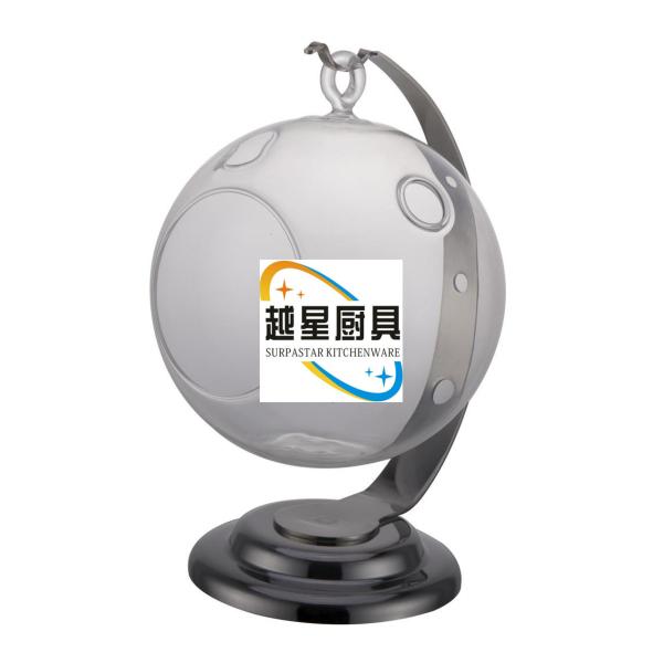 Room Service Tabletop Smallwares Glass Candle Stand With Stainless Steel Holder 116×H155mm