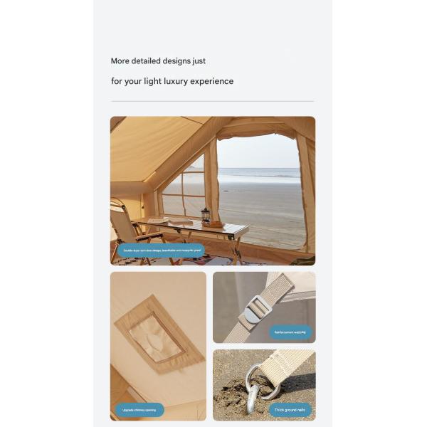 Outdoor 6/12㎡ Inflatable Tent Oxford Cotton Rainproof Fully Automatic Camping Equipment