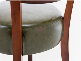 Round Leather Padded Armless Dining Chair , Dark Wood Dining Room Chairs 