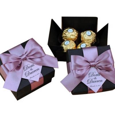Personalizado imprimindo a caixa branca luxuosa do chocolate do presente da porta da remoção de ervas daninhas da caixa da barra de chocolate do partido com fita