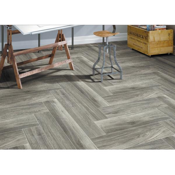 Health And Stability Porcelain Wood Tile Kitchen Dark Grey Brown Color