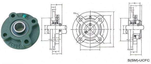 1.4KG Подшипник блока столба / UCP207 Подшипник блока подушки с ISO9001: 2000 стандарт