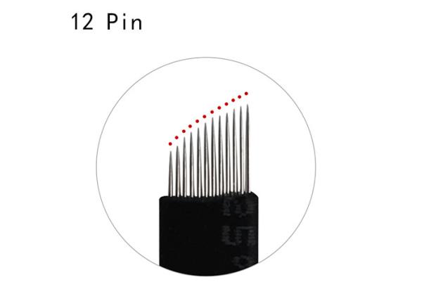 12 Pins 0.18MM Nano Eyebrow Needle Gama Rays Sterilized