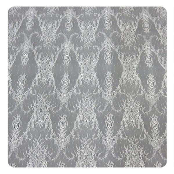Antique Decorative Eyelash Lace Trim Fabric With Scallop , Floral Lace Trim