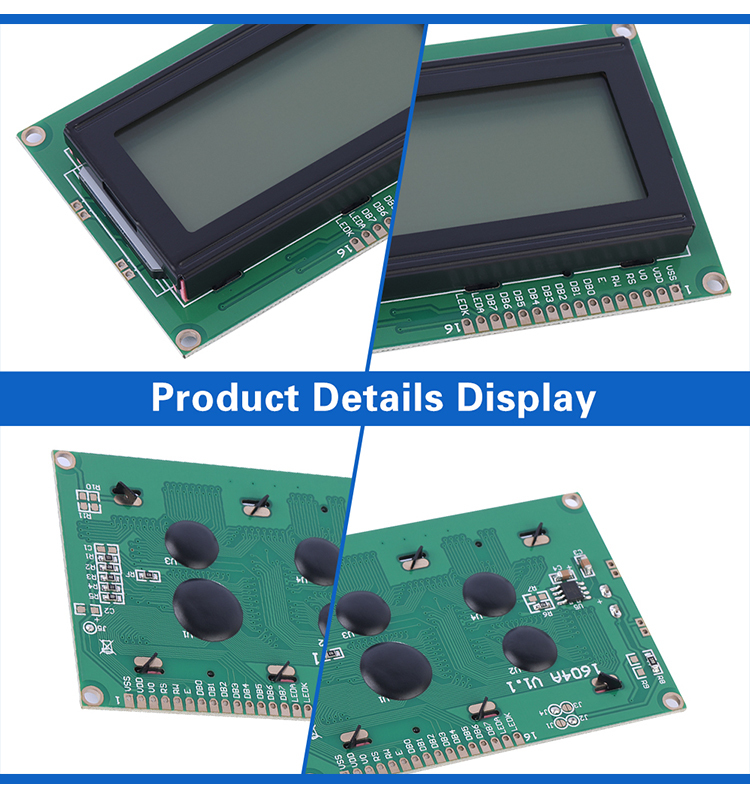 Gray Film 1604A 3.3V Character Display Screen 02*16  Multi Character Library IPC ST7066U Quality Assurance