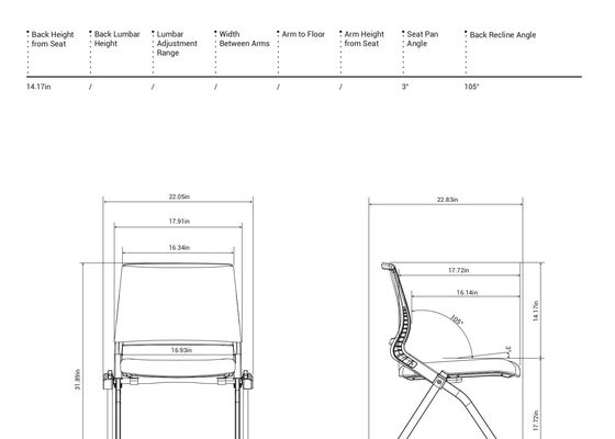 Diamond Training Chair with Flip Tabletop One Hand Operation Versatile Combination and Eight Colors