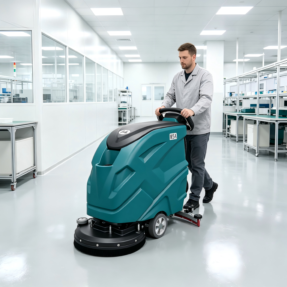 Lithium‑ion Walk‑Behind Commercial Floor Scrubber Automatic Floor Washer for Supermarket Office Building