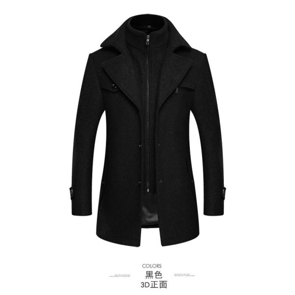 NO Needle Detection Fashion City 24-35Years old Men's Plus Size Double Collar Woolen Coat