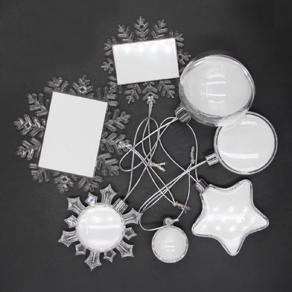 Sublimation Snowflake Ornament Plastic Christmas Pendant Sublimation Blank Christmas Hanging Decorations