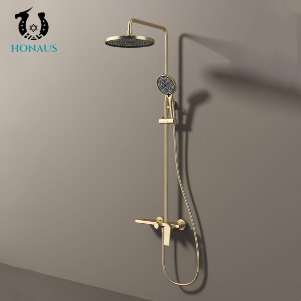 Exposed Valve Showers Best Brass Body White Gold Premium Ceramic Core Luxury Hotel
