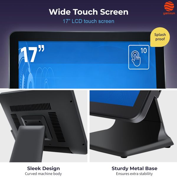 17” 10-Point Touch POS Machine (YX-PO1701S) – Windows 11 Pro/Android 11, Core i5/2GB RAM, 128GB/32GB Storage, Multi-Port Connectivity for Retail & Hospitality