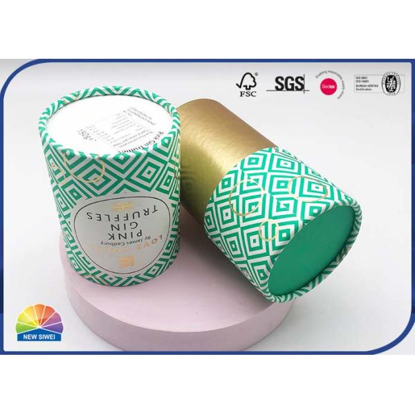 Cylinder Paper Packaging Tube 4C Print For Tea Packaging 157gsm