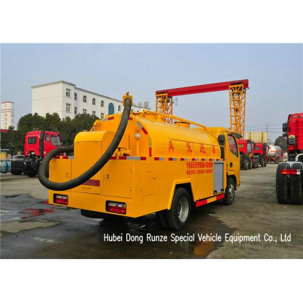 DFAC 3500L-5000L Fecal Sewage Suction Tanker Truck With Hydro Jet Plumbing