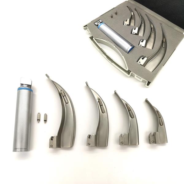 Factory Direct Sale Metal Fiber Optic Bulb Flexible Laryngoscope Set