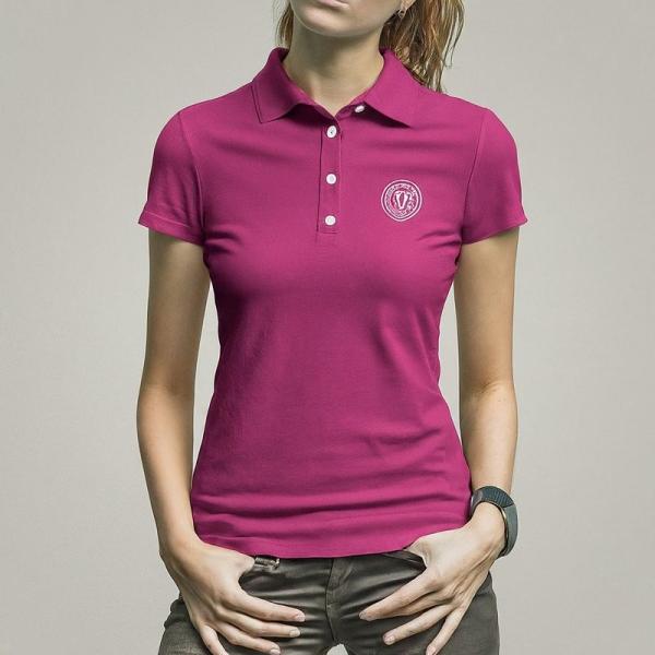 Pink Custom Polo Shirts 170-210Grams With Embroidered Seamless Design