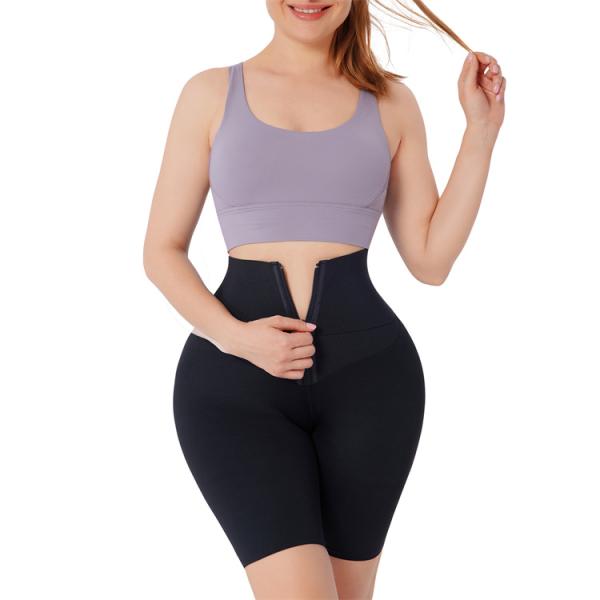 Hexin Alta cintura Preto Controle da barriga Calças curtas Corcassos Treinador de cintura para mulheres Envio rápido