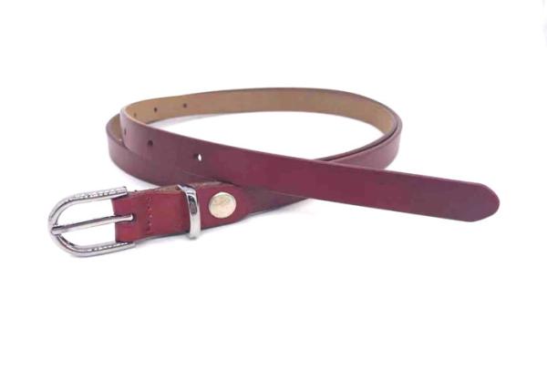 Durable Women's Fashion Leather Dress Belt  / 15mm Wide Skinny Red Belt