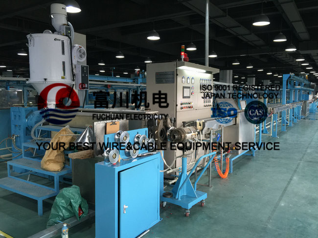 Cable Extrusion Machine For F40 Plastic Extruding With Finished Sheathed Dia 6-16mm