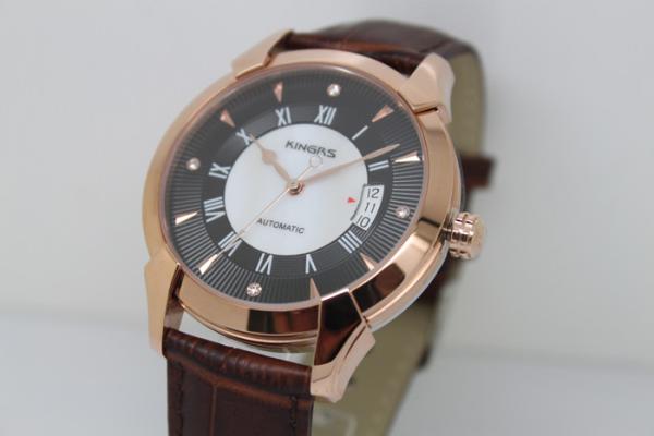 Sapphire Glass Automatic Luxury Stainless Steel Watch With Pin Buckle , Round Shape Case