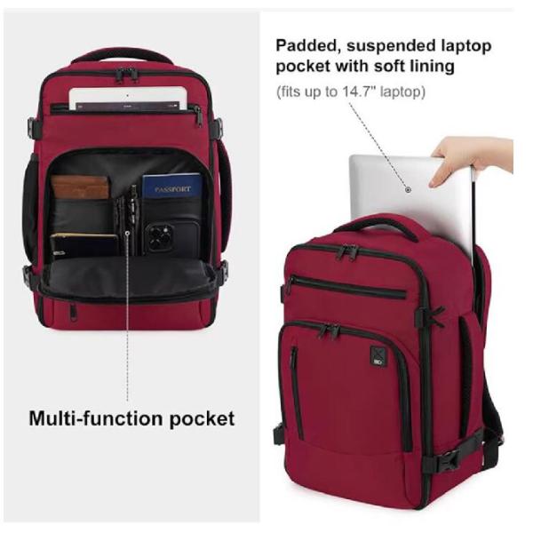Durable Travel Backpack Underseat Airline Approved Travel Bag Backpack With Multi-Pockets
