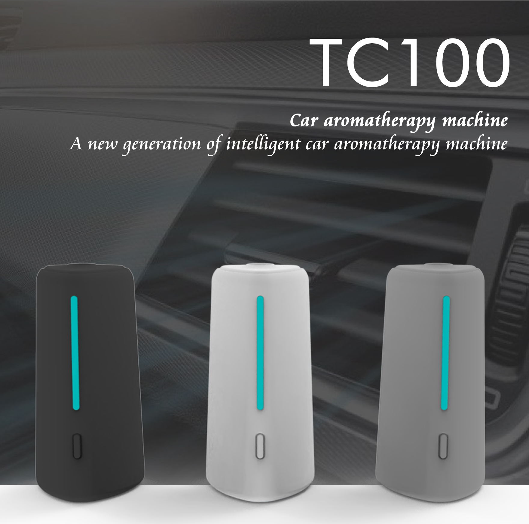 1.5W Automotive Essential Oil Diffuser with Two-Fluid Atomization and 7.5ml Capacity for Cars