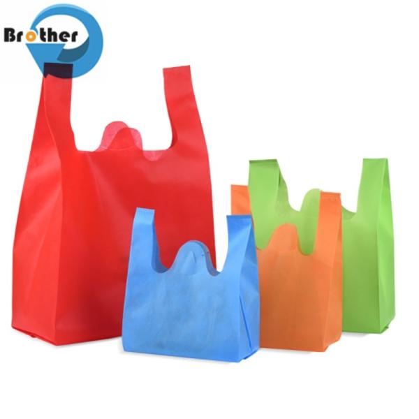 Printed Grocery Gift Tote T Shirt Carry Tote Eco Friendly PP Non Woven Polypropylene Shopping Bags for Promotion